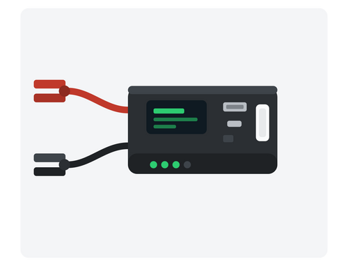 Booster de démarrage voiture 12 V F&F Market avec pinces rouge et noire et batterie externe intégrée