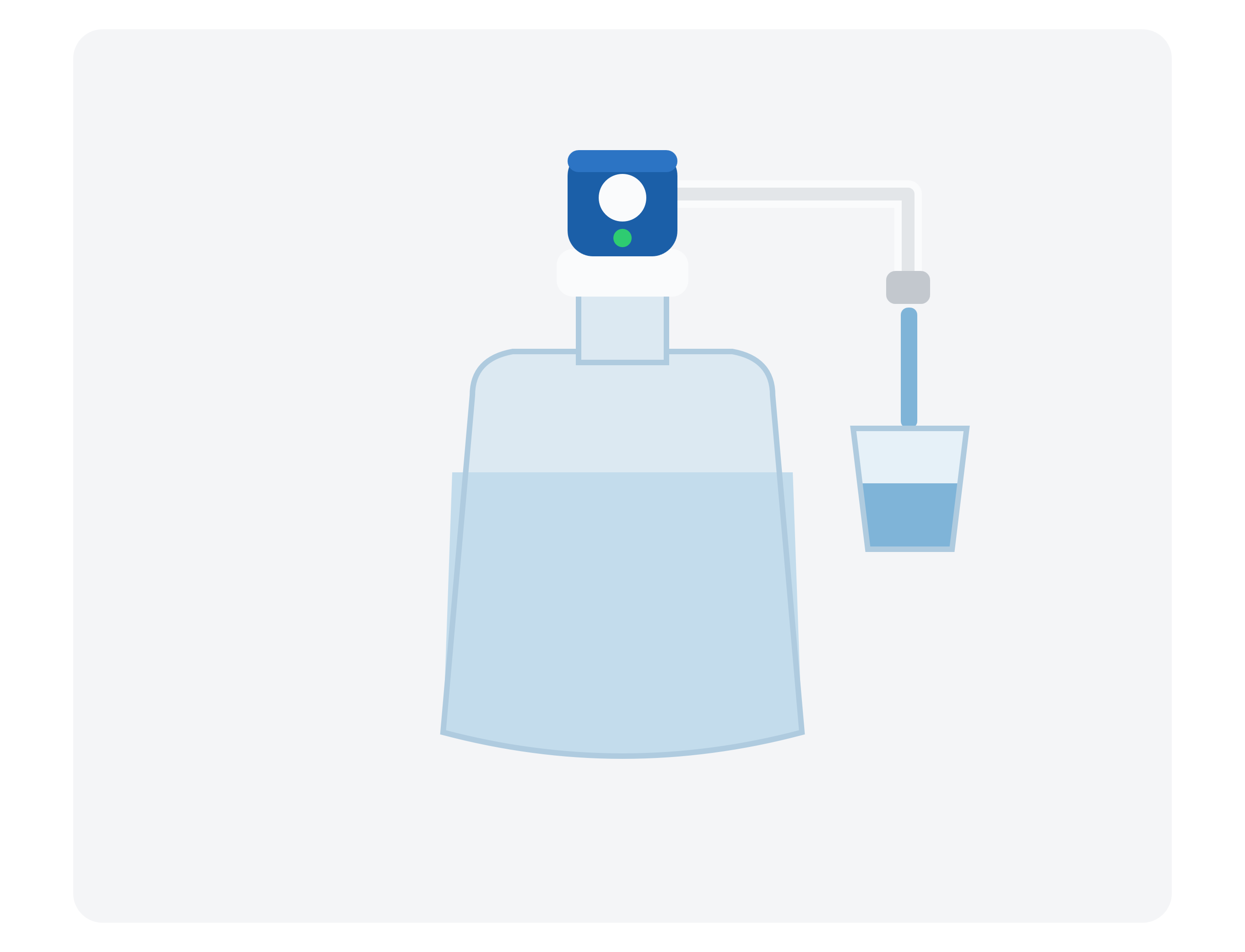 Pompe à eau électrique rechargeable F&F Market fixée sur un bidon et remplissant un verre